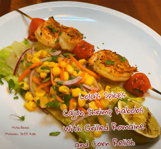 Cajun Shrimp Kabobs & Grilled Romaine - Fresh Fish Fast