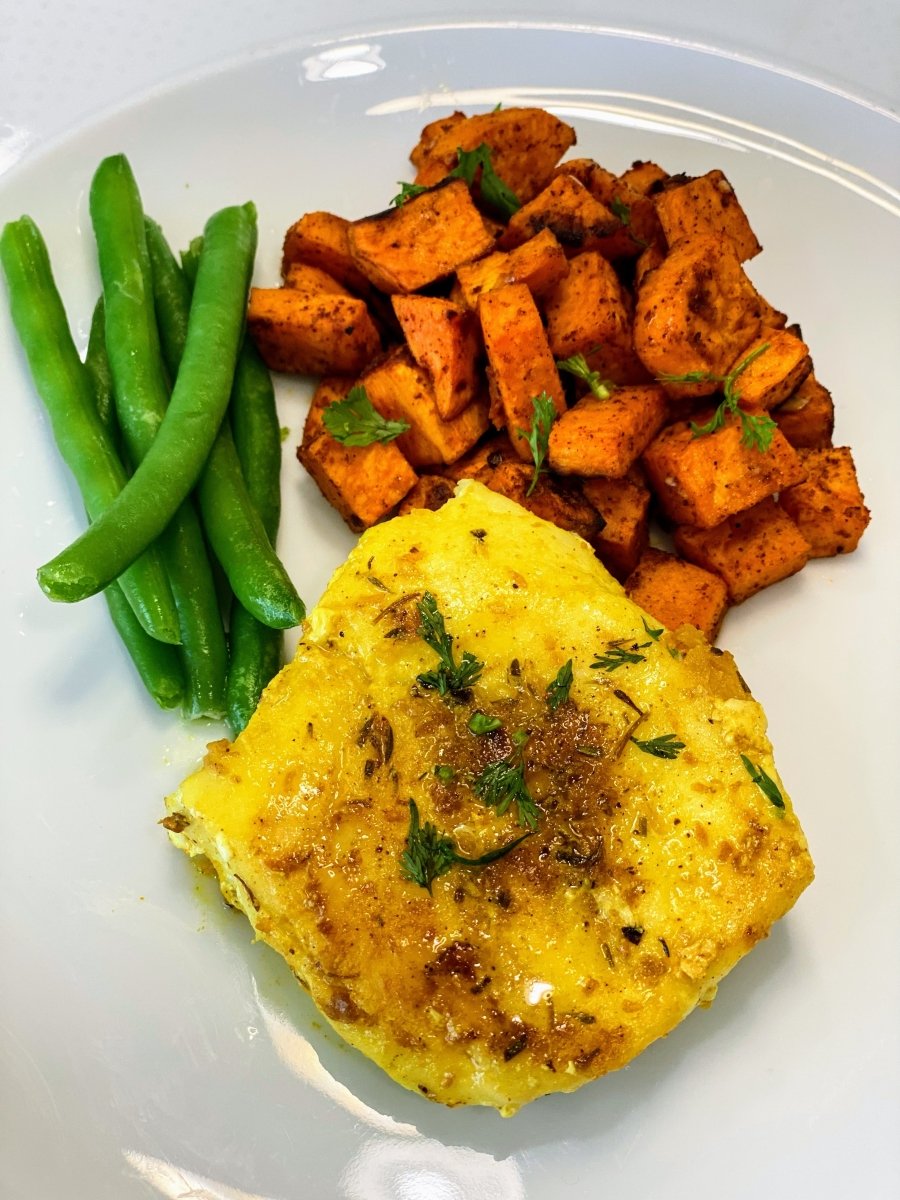 Caribbean Sea Bass & Roasted Savory Sweet Potatoes - Fresh Fish Fast