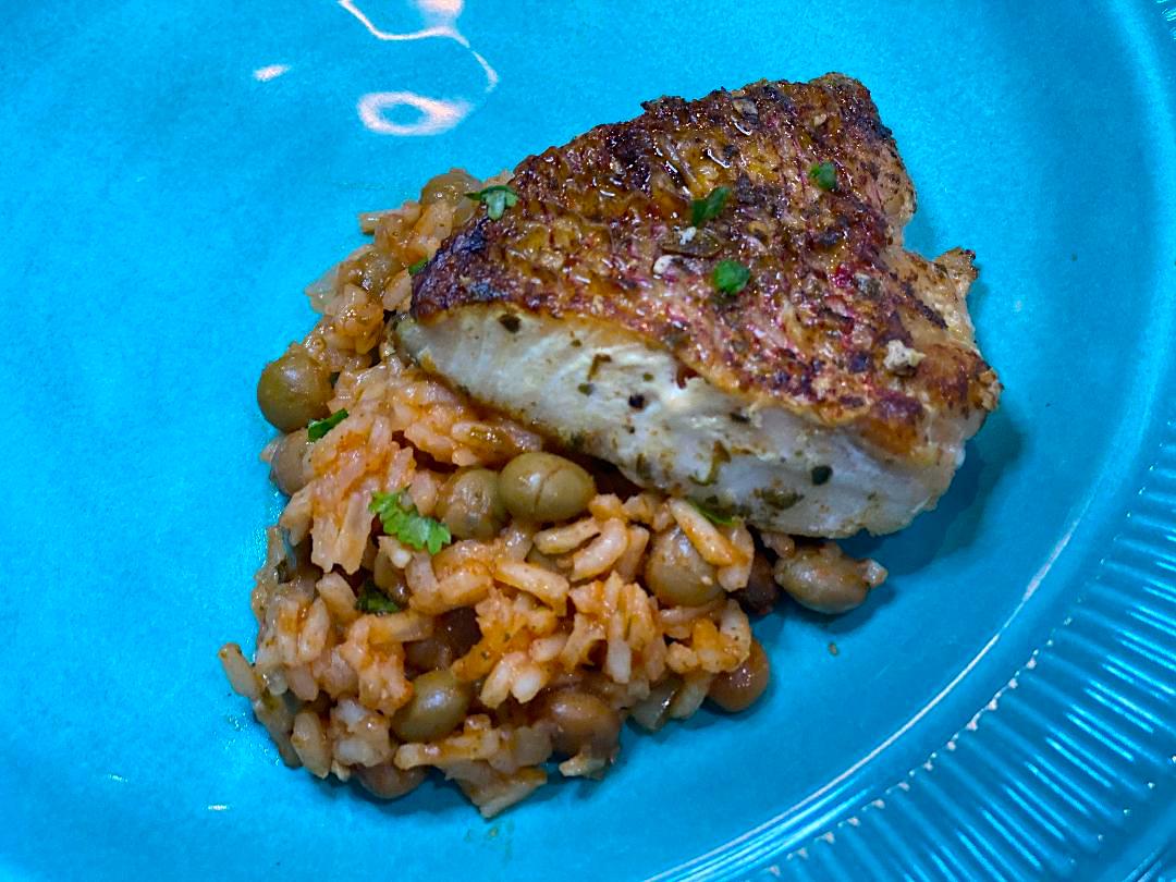 Southwest Red Snapper with Pigeon Peas - Fresh Fish Fast